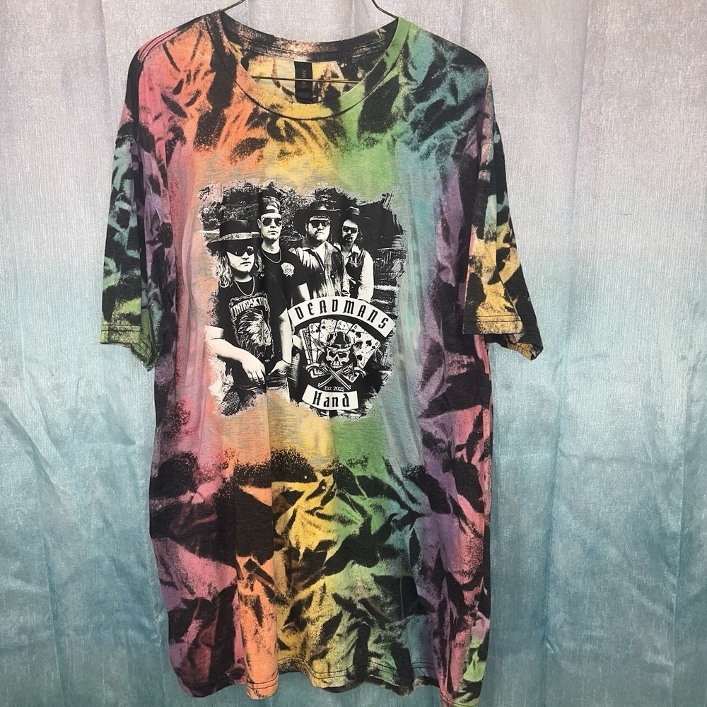 Tie Dyed Deadman's Hand Band T Shirt Sz XL Unisex